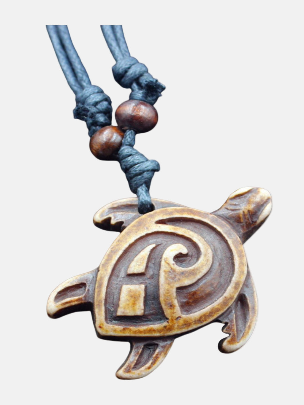 Collar Hawaiano con Tortuga Tribal Blanca