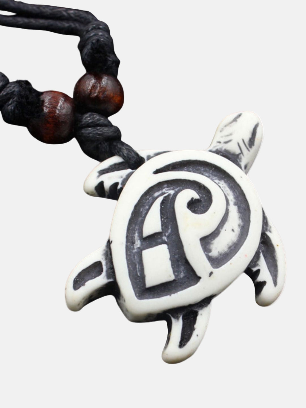 Collar Hawaiano con Tortuga Tribal Blanca