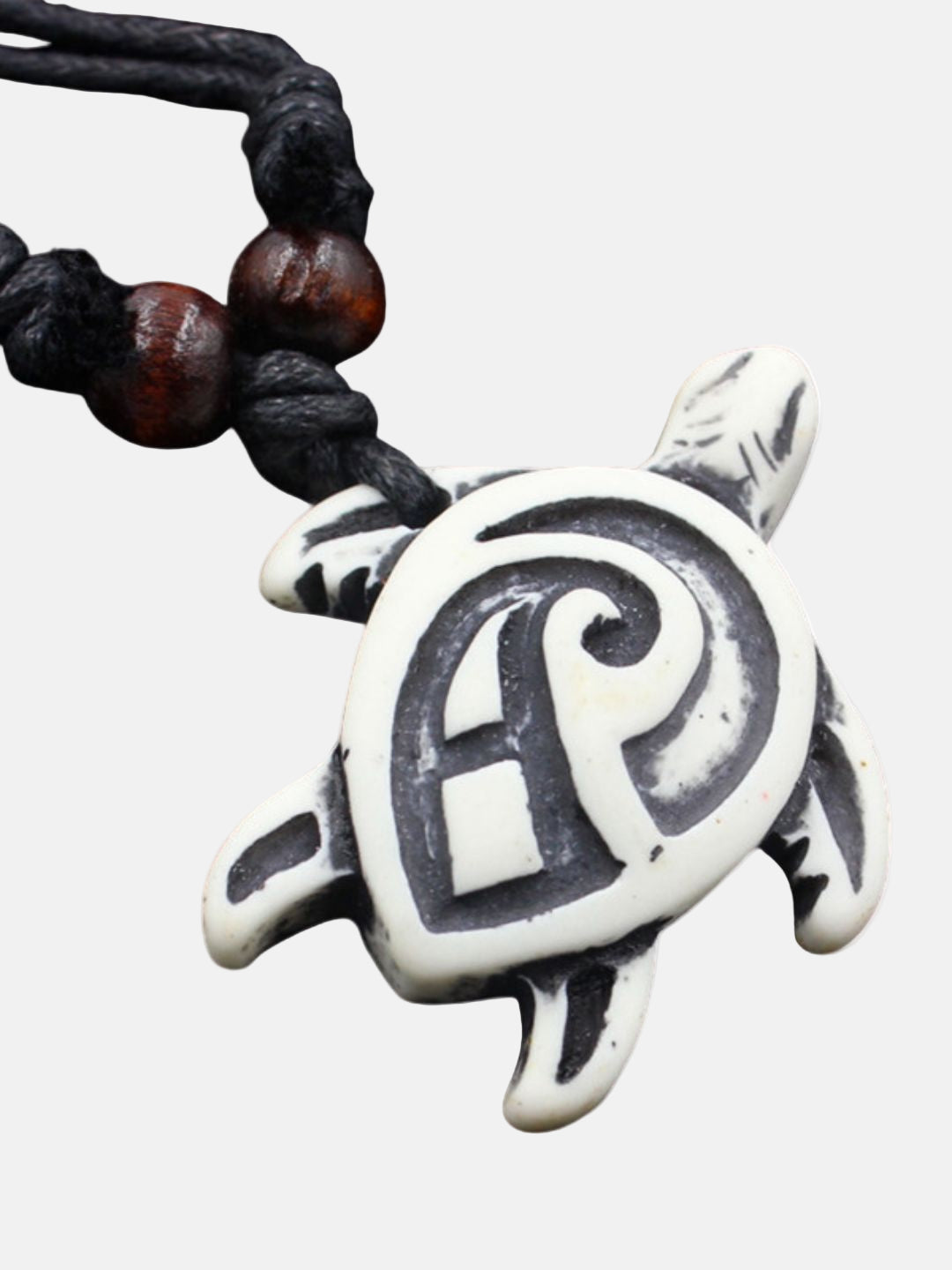 Collar Hawaiano con Tortuga Tribal Blanca