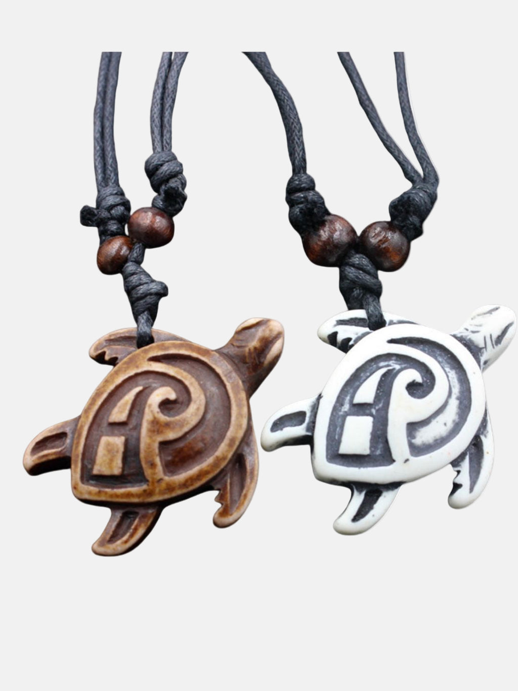 Collar Hawaiano con Tortuga Tribal Blanca