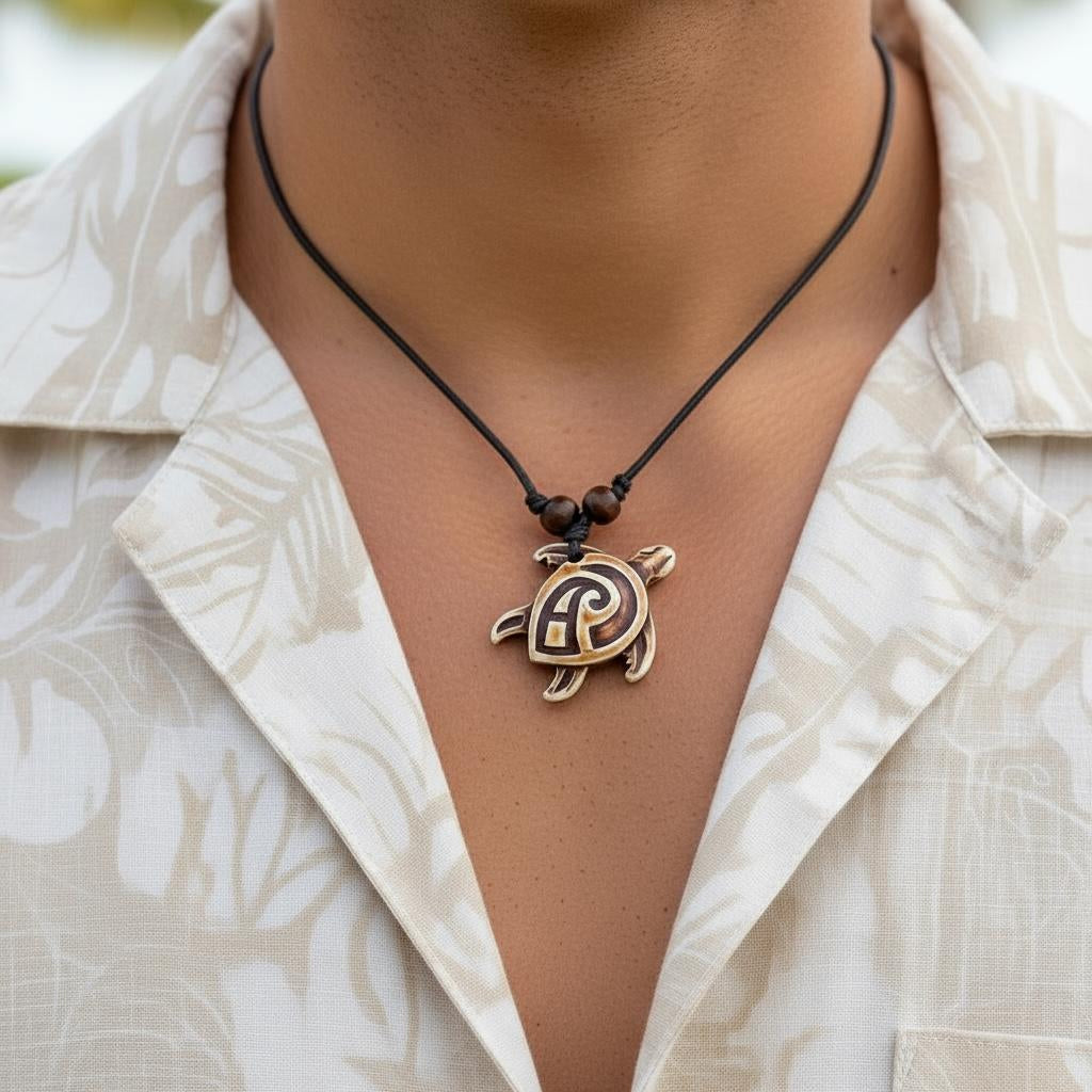 Collar Hawaiano con Tortuga Tribal