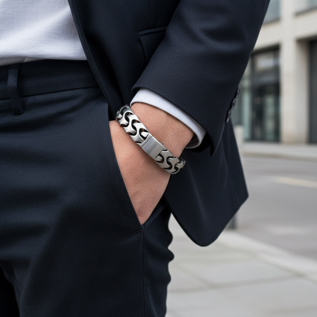 Pulsera de Acero Inoxidable de 18mm – Estilo Robusto y Moderno
