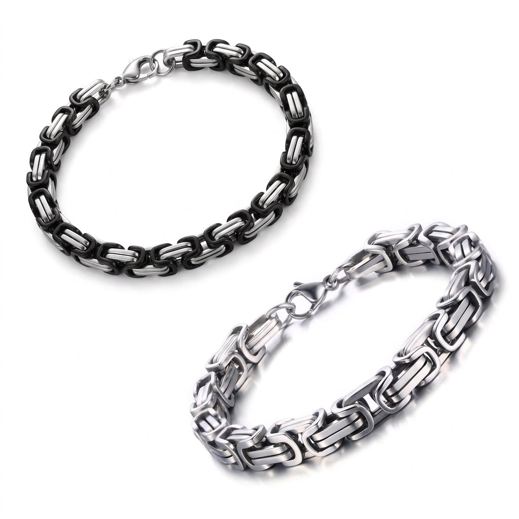 Pulsera Moderna y Elegante de Acero de Titanio – Diseño Bicolor